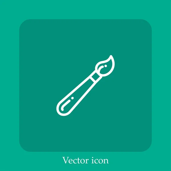 Escova Ícone Vetor Linear Icon Line Com Curso Editável — Vetor de Stock