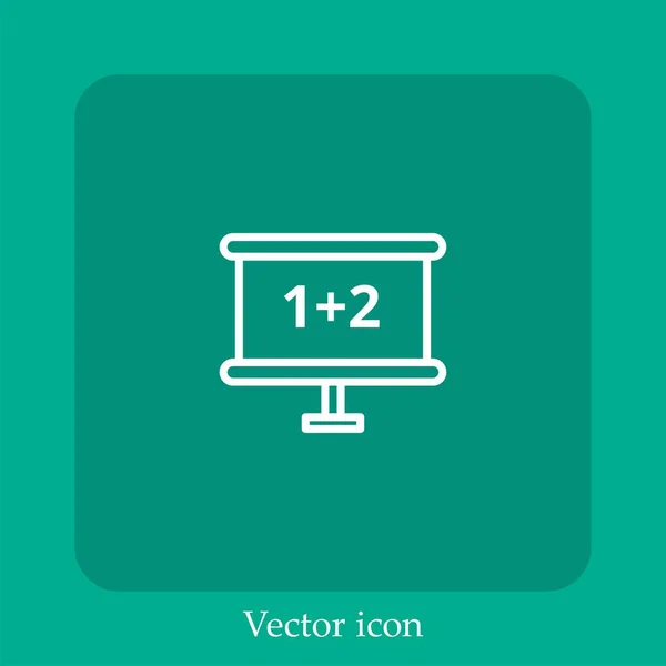 Blackboard Vector Icon Linear Icon Line Editable Stroke — Stock Vector