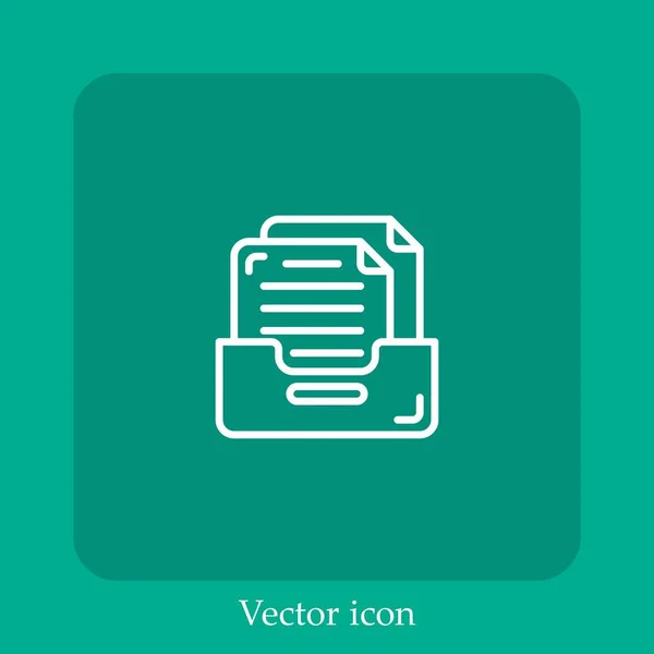 Files Vector Icon Linear Icon Line Editable Stroke — Stock Vector