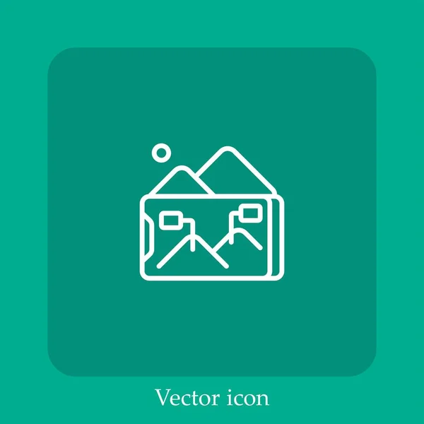 Location Vector Icon Linear Icon Line Con Carrera Editable — Archivo Imágenes Vectoriales