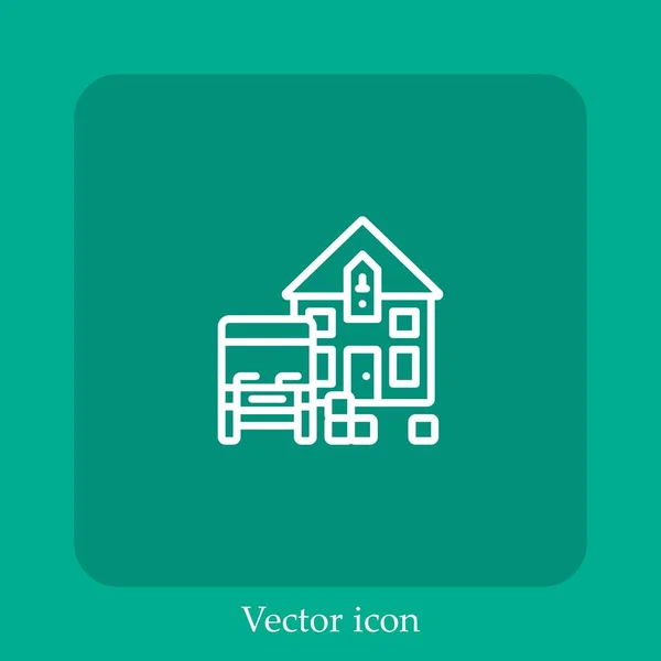 Icône Vectorielle Mobile Icône Linéaire Ligne Avec Trait Modifiable — Image vectorielle