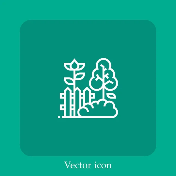 Icône Vectorielle Parc Icône Linéaire Ligne Avec Course Modifiable — Image vectorielle