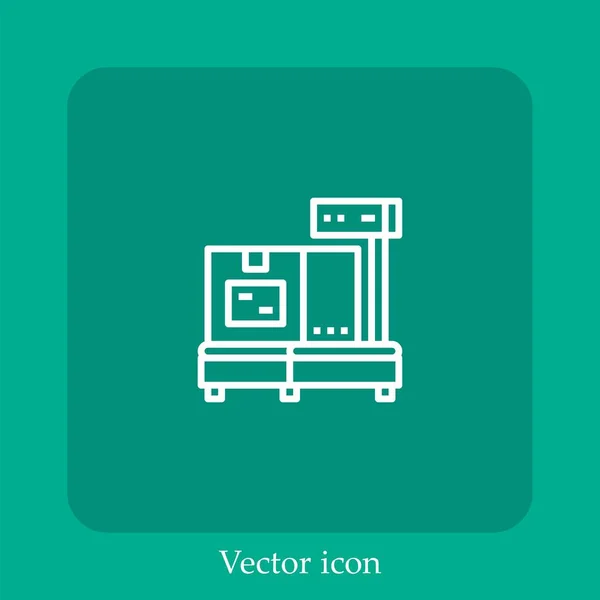 Icono Vector Plataforma Icon Line Lineal Con Carrera Editable — Vector de stock