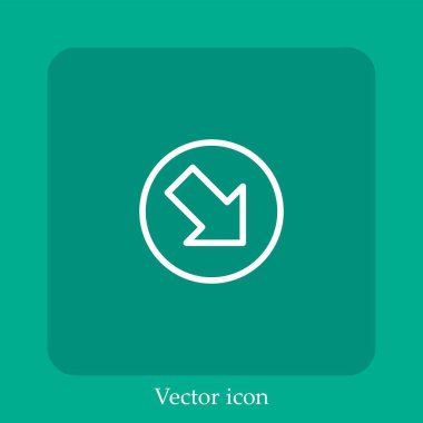 köşegen ok vektörü doğrusal simgesi. Düzenlenebilir vuruş çizgisi