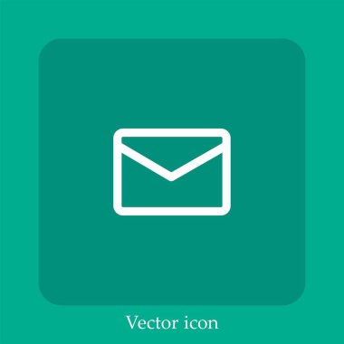 e- posta vektörü doğrusal simgesi. Düzenlenebilir vuruş ile satır