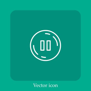 Vektör simgesi doğrusal simgesini duraklat. Düzenlenebilir vuruş ile satır