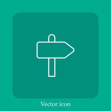 İşaret postası vektör doğrusal simgesi. Düzenlenebilir vuruş ile satır