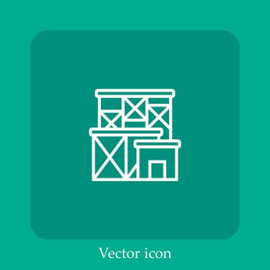 Yapısal vektör doğrusal simgesi. Düzenlenebilir vuruş ile çizgi