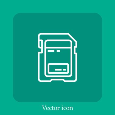 SD kart vektör doğrusal simgesi. Düzenlenebilir vuruş çizgisi