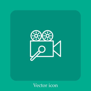 video vektör doğrusal simgesi. Düzenlenebilir vuruş ile satır