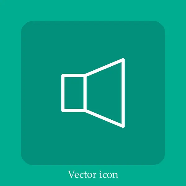 Icône Vectorielle Haut Parleur Icône Linéaire Ligne Avec Course Modifiable — Image vectorielle
