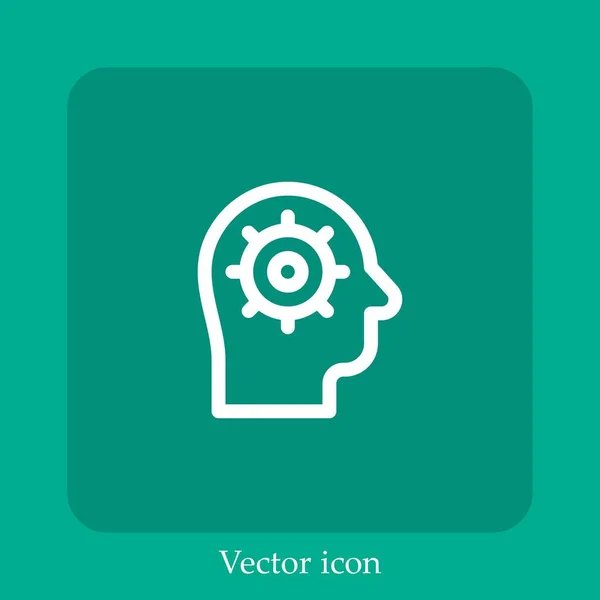 Think Vector Icon Linear Icon Line Con Trazo Editable — Vector de stock