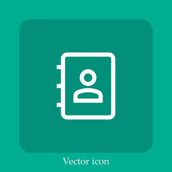 Ícono Vector Agenda Icon Line Lineal Con Trazo Editable — Vector de stock