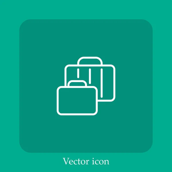 Ícone Vetor Bagagem Linear Icon Line Com Curso Editável — Vetor de Stock