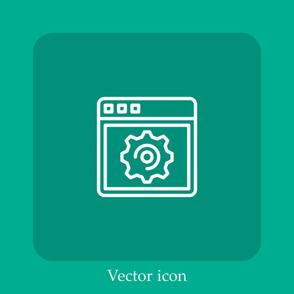 Icône Vectorielle Navigateur Icône Linéaire Ligne Avec Trait Modifiable — Image vectorielle