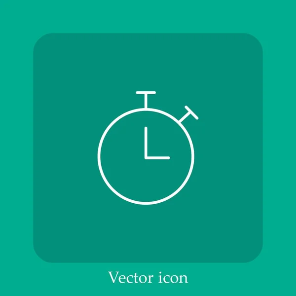 Ícone Vetor Relógio Linear Icon Line Com Curso Editável — Vetor de Stock