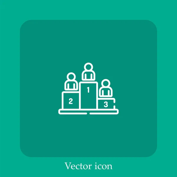 Ícone Vetorial Competição Linear Icon Line Com Curso Editável — Vetor de Stock