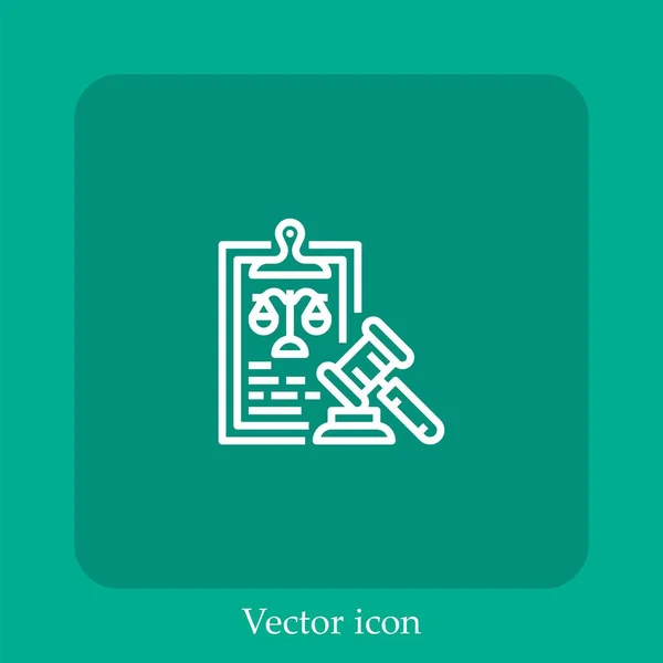 Документ Вектор Значок Лінійний Значок Рядок Відредагованим Ходом — стоковий вектор