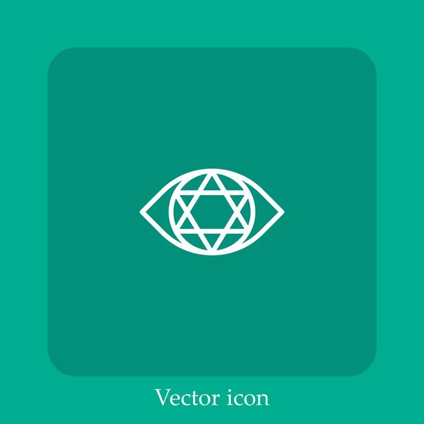 Ícone Vetor Olho Linear Icon Line Com Curso Editável — Vetor de Stock