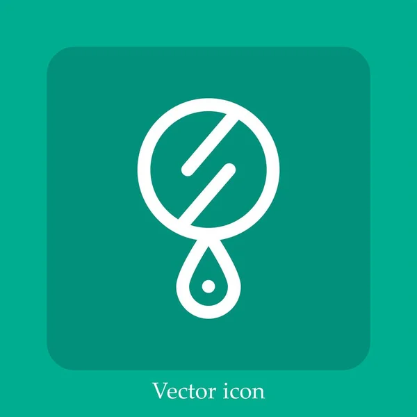 Hand Mirror Vector Icon Linear Icon Line Editable Stroke — Stock Vector