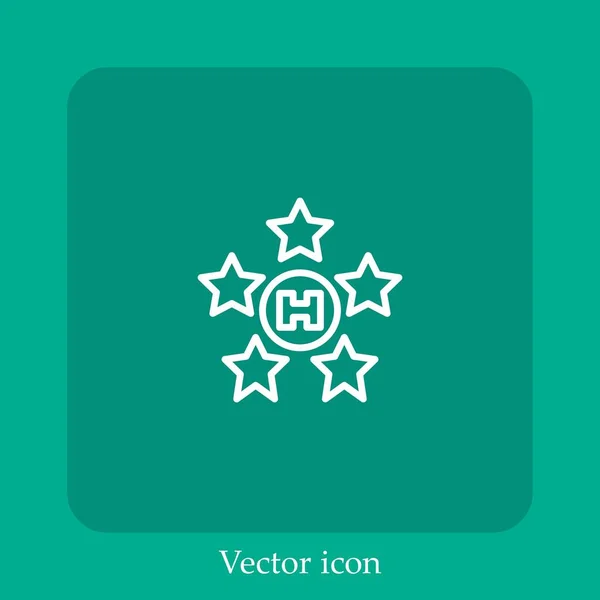Ícone Vetorial Hotel Linear Icon Line Com Curso Editável — Vetor de Stock