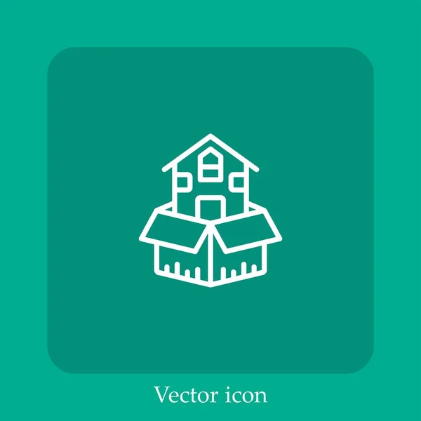 Icono Vector Movimiento Icon Line Lineal Con Carrera Editable — Vector de stock