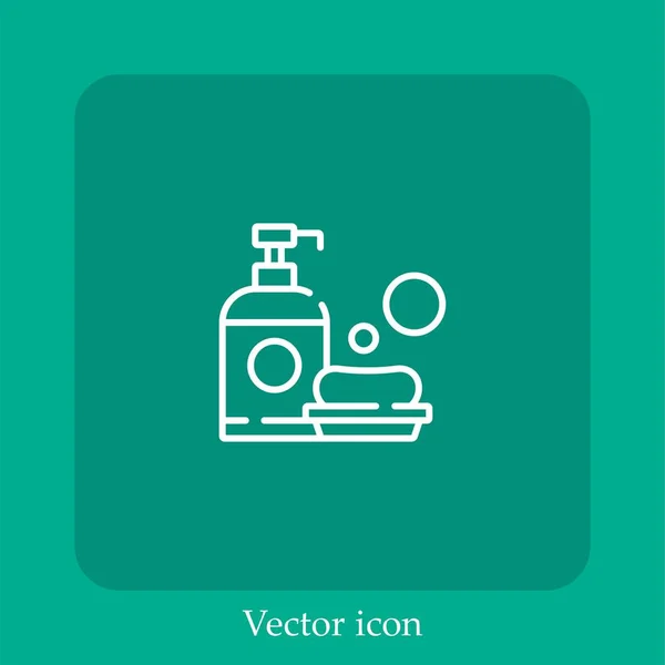 Ícone Vetorial Sabão Linear Icon Line Com Curso Editável — Vetor de Stock