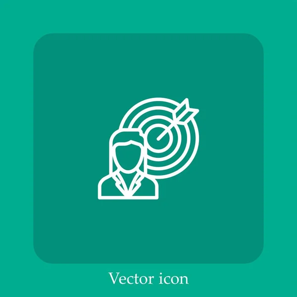 Ícone Vetor Alvo Linear Icon Line Com Curso Editável — Vetor de Stock