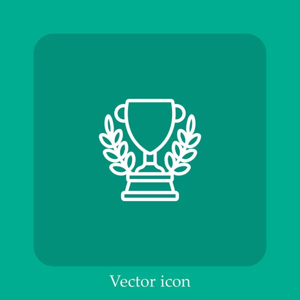 Trophy Vector Icon Linear Icon Line Editable Stroke — Stock Vector