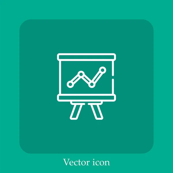 Gráfico Icono Vectorial Icono Lineal Línea Con Carrera Editable — Vector de stock