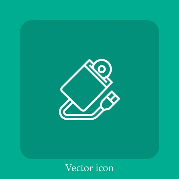 Значок Вектора Привода Linear Icon Line Редактируемым Штрихом — стоковый вектор