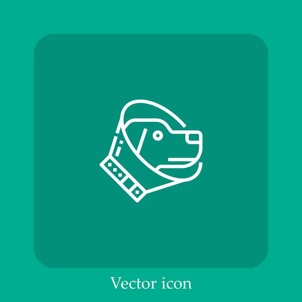 Elizabethan Colar Ícone Vetor Linear Icon Line Com Curso Editável — Vetor de Stock