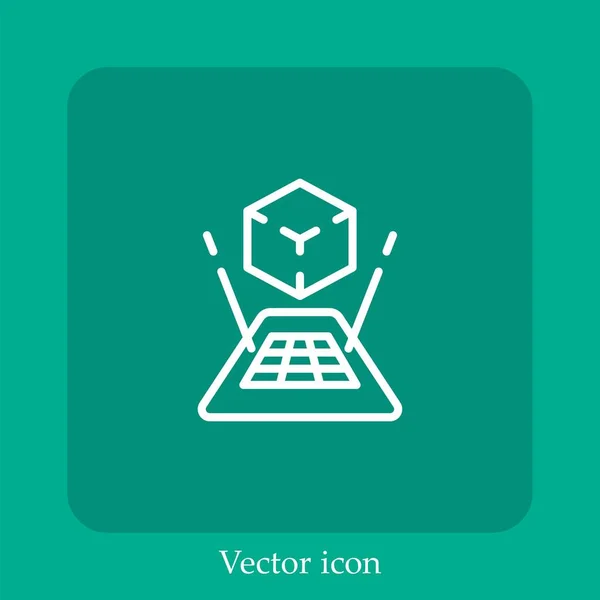 Icono Del Vector Del Juego Icon Line Lineal Con Carrera — Archivo Imágenes Vectoriales