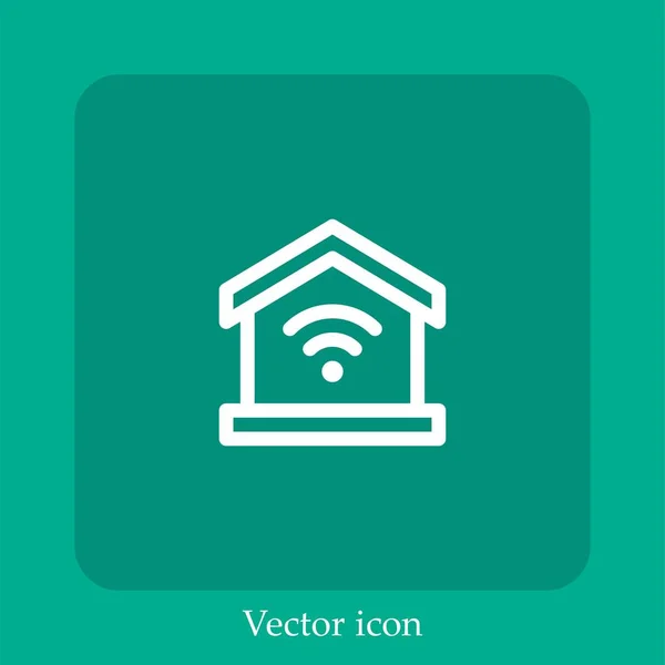 House Vector Icon Linear Icon Line Editable Stroke — Stock Vector