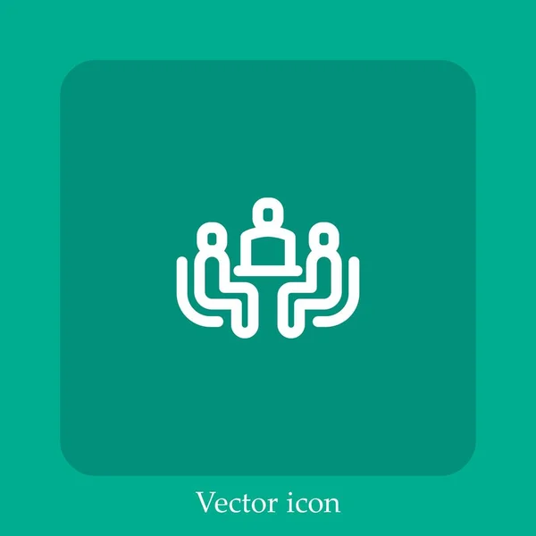 Rencontre Icône Vectorielle Icône Linéaire Ligne Avec Trait Modifiable — Image vectorielle