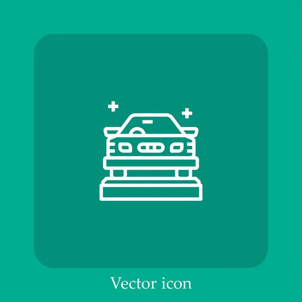 Nuevo Icono Vector Coche Icon Line Lineal Con Carrera Editable — Vector de stock