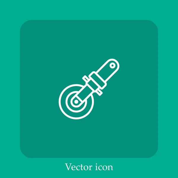 Ícone Vetor Cortador Pizza Linear Icon Line Com Curso Editável — Vetor de Stock