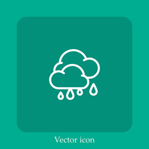 Regen Vektor Symbol Lineare Icon Line Mit Editierbarem Strich — Stockvektor