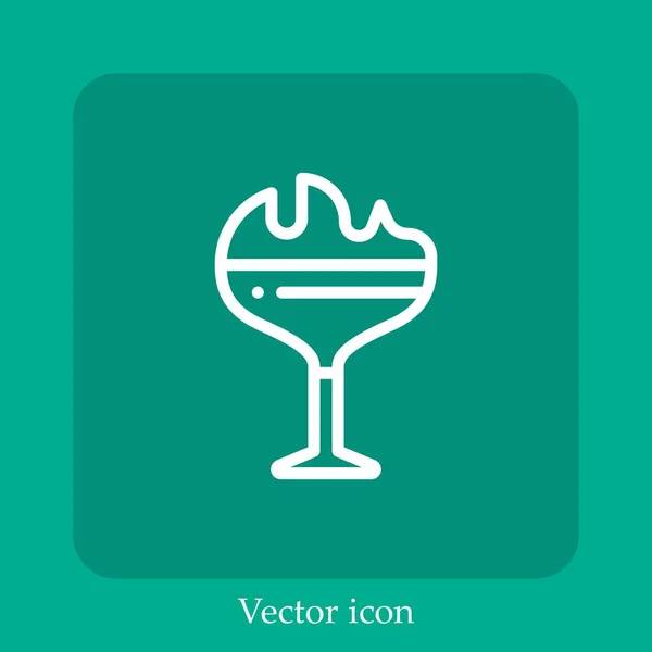 Cocktail Vektor Symbol Lineare Icon Line Mit Editierbarem Strich — Stockvektor