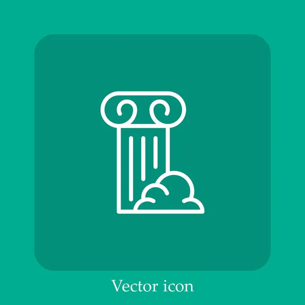 Ícone Vetorial Coluna Linear Icon Line Com Curso Editável — Vetor de Stock