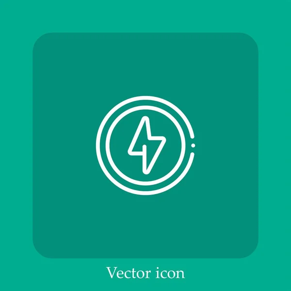 Flash Vector Icon Linear Icon Line Editable Stroke — Stock Vector
