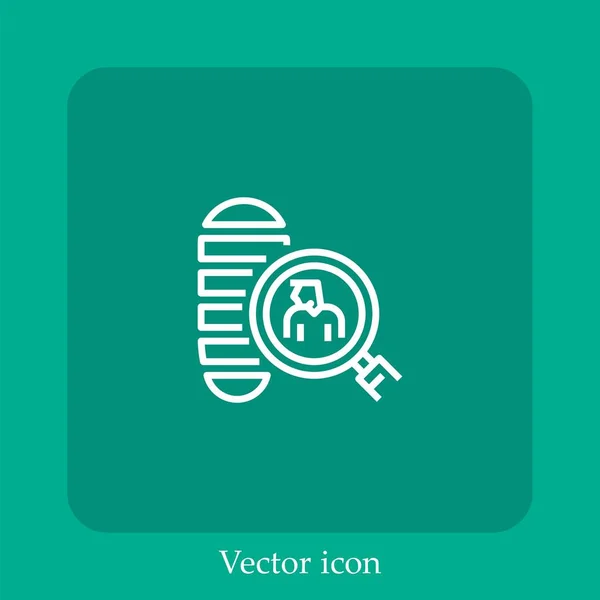 Ícone Vetorial Pegada Linear Icon Line Com Curso Editável — Vetor de Stock