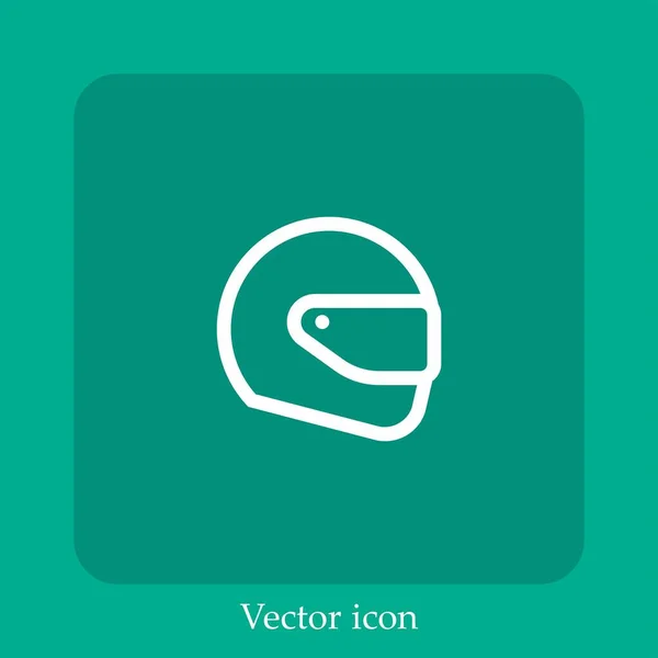 Ícone Vetor Capacete Linear Icon Line Com Curso Editável — Vetor de Stock