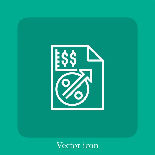 Icono Vector Interés Icon Line Lineal Con Carrera Editable — Vector de stock