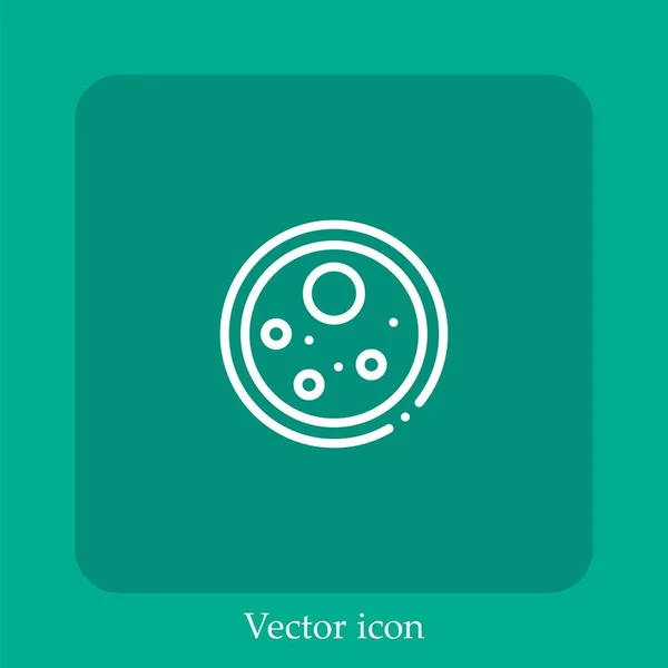 Petrischale Vektor Symbol Lineare Icon Line Mit Editierbarem Strich — Stockvektor