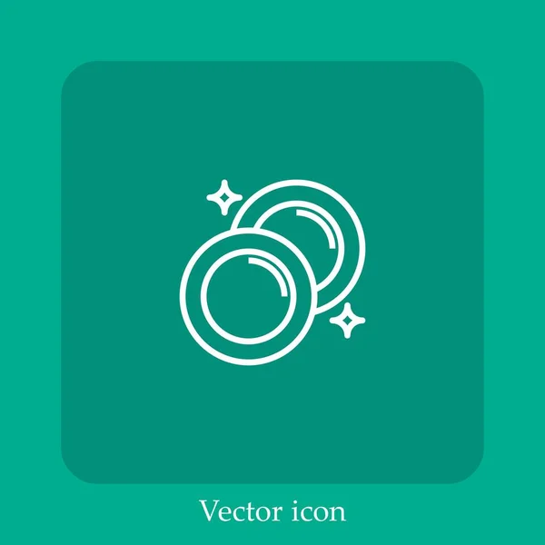 Platen Vector Pictogram Lineair Icon Line Met Bewerkbare Slag — Stockvector