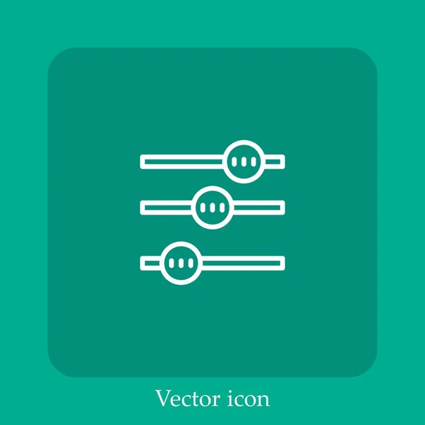 Settings Vector Icon Linear Icon Line Editable Stroke — Stock Vector