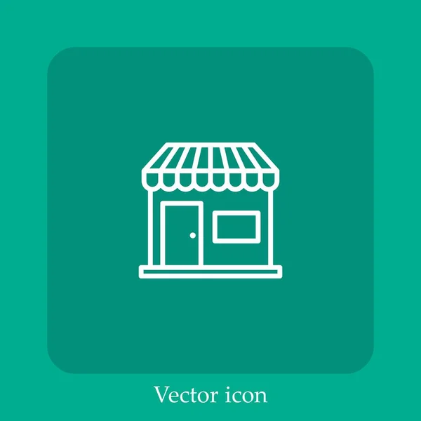 Icône Vectorielle Boutique Icône Linéaire Ligne Avec Course Modifiable — Image vectorielle