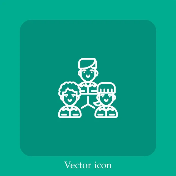Icono Vector Equipo Icon Line Lineal Con Carrera Editable — Vector de stock