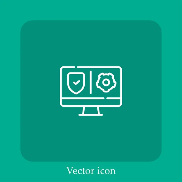 Vpn Vetor Ícone Linear Icon Line Com Curso Editável — Vetor de Stock